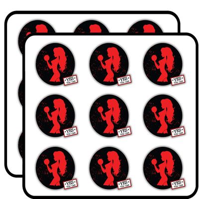 Yes You Can Girl Fitness Sport Label Art Decor Planner Calendar Scrapbooking Crafting Stickers 2" Each 18 Pack