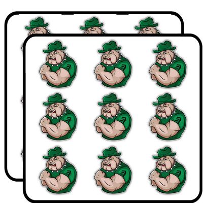 Bulldog Security Cartoon Animal Art Decor Planner Calendar Scrapbooking Crafting Stickers 2" Each 18 Pack