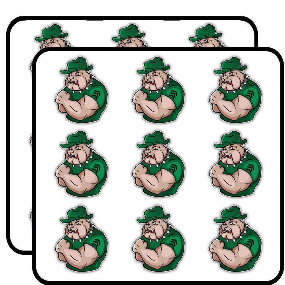 Bulldog Security Cartoon Animal Art Decor Planner Calendar Scrapbooking Crafting Stickers 2" Each 18 Pack