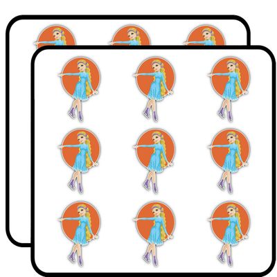 Funny Girl Figure Skating Art Decor Planner Calendar Scrapbooking Crafting Stickers 2" Each 18 Pack