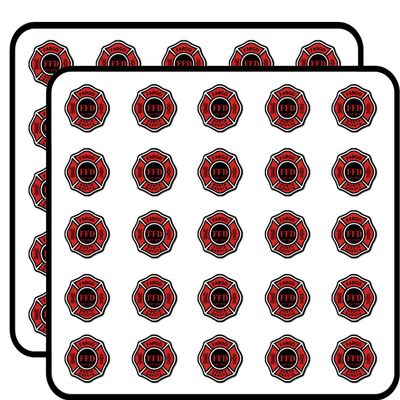 Fargo ND Fire Dept Maltese Shaped (North Service Firefighter) Sticker for Scrapbooking, Calendars, Arts, Kids DIY Crafts, Album, Bullet Journals 50 Pack