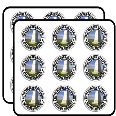 Round Little Big Horn Battlefield National Monument - Montana Sticker for Scrapbooking, Calendars, Arts, Album, Bullet Journals 2" 18 Pack