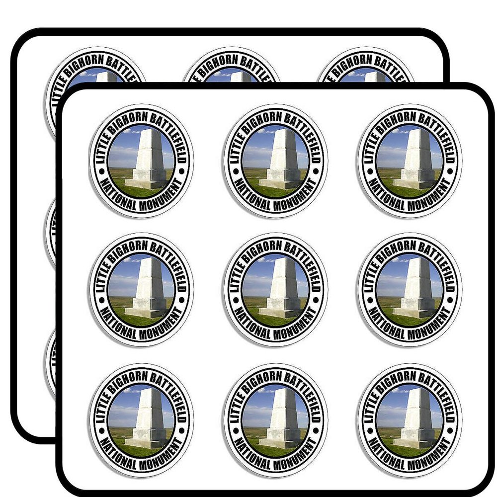 Round Little Big Horn Battlefield National Monument - Montana Sticker for Scrapbooking, Calendars, Arts, Album, Bullet Journals 2" 18 Pack