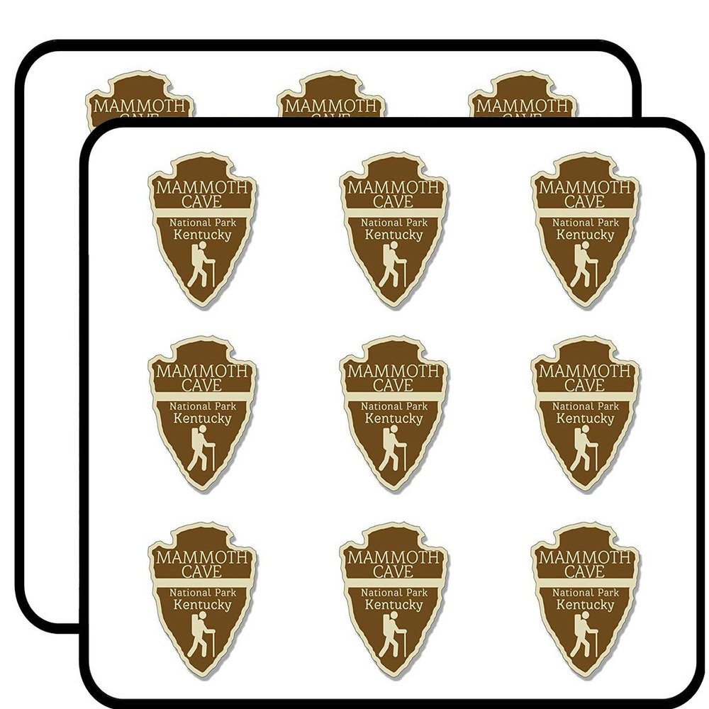 Arrowhead Shaped Mammoth CAVE National Park (rv Camp Hike ky) Sticker for Scrapbooking, Calendars, Arts, Album, Bullet Journals 2" 18 Pack