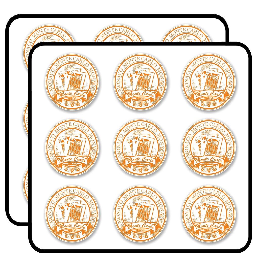 Monaco Monte Carlo 2" 18 Pack Planner Calender Scrapbooking Crafting Stickers