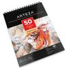 ARTEZA Drawing Paper Pad, 8 x 10 Inches, Pack of 1, 50 Sheets, Spiral Bound Artist Drawing Books, Durable Acid Free White Sketch Paper view 2