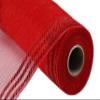 10.25" X 10 Yards (30 Feet) Red w/Red Foil Border Stripe Metallic Mesh view 1