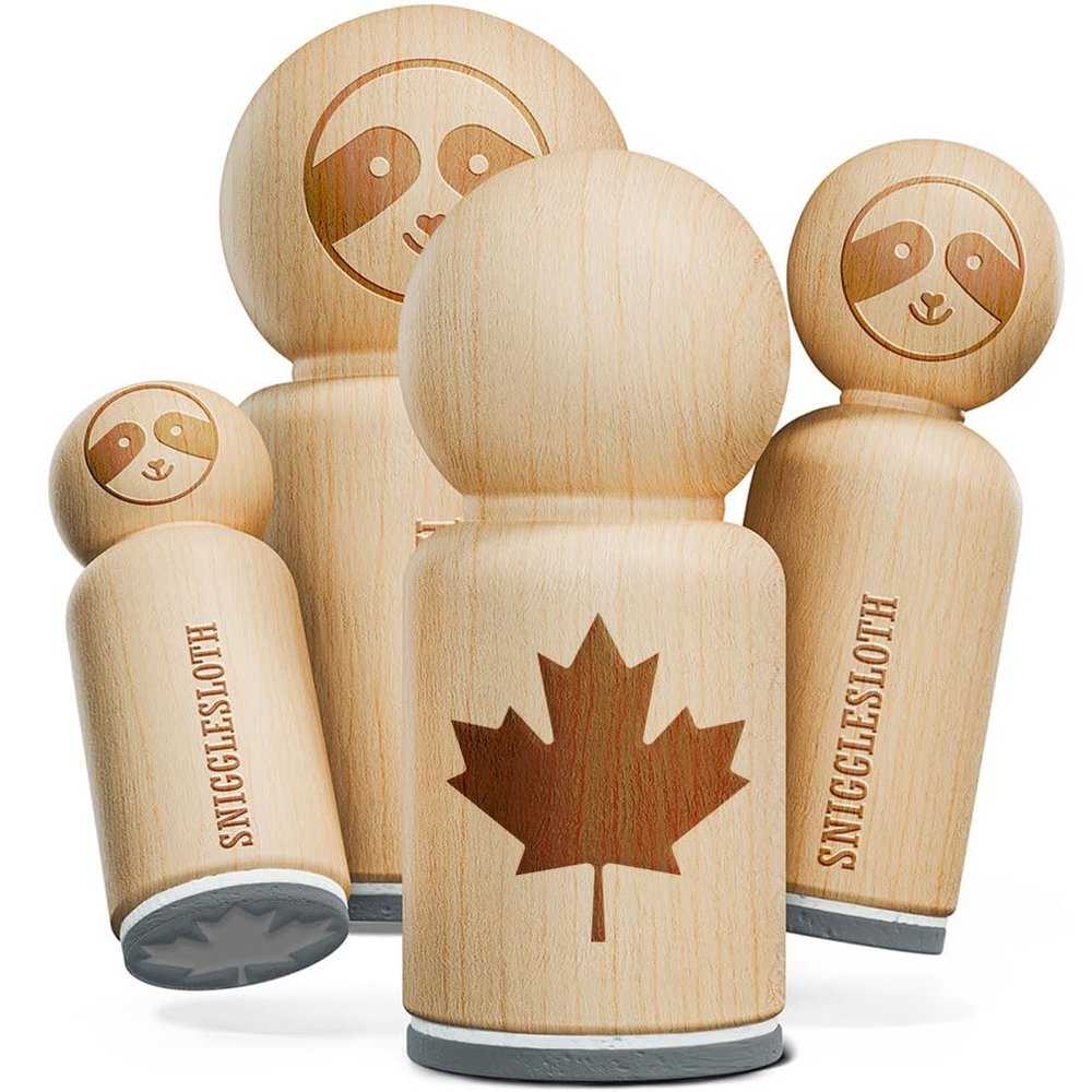 Canada Maple Leaf Rubber Stamp for Stamping Crafting Planners - 1/2 Inch Mini