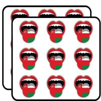 Oman Flag Mouth Art Decor Planner Calendar Scrapbooking Crafting Stickers 2" Each 18 Pack