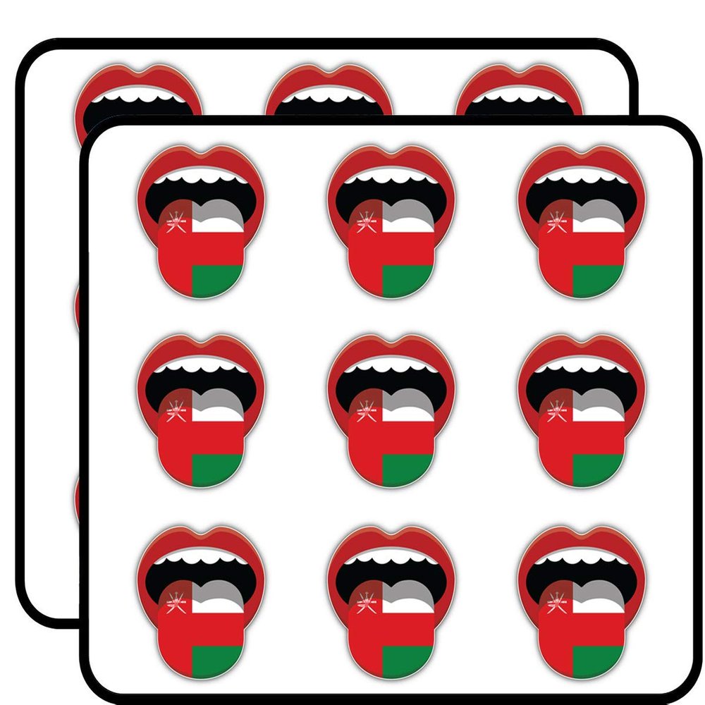 Oman Flag Mouth Art Decor Planner Calendar Scrapbooking Crafting Stickers 2" Each 18 Pack