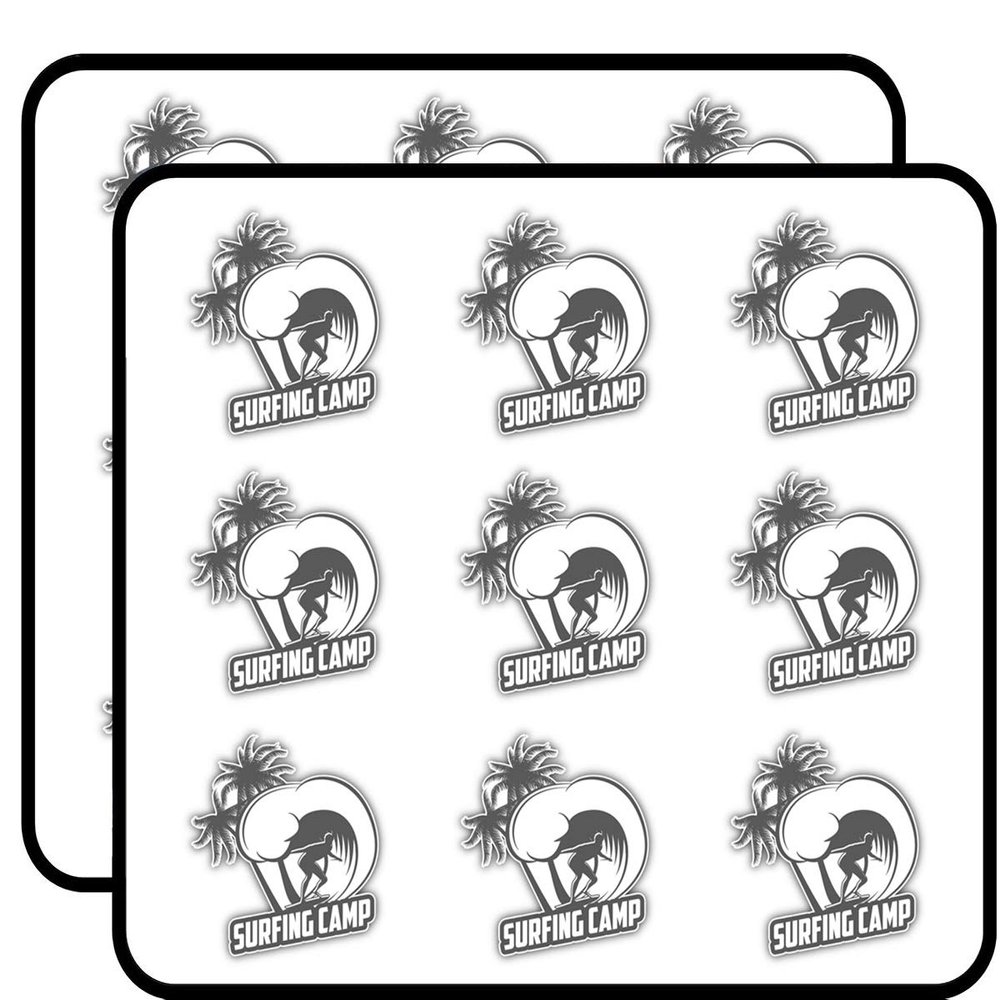 Surinfg Camp Sport Label Art Decor Planner Calendar Scrapbooking Crafting Stickers 2" Each 18 Pack