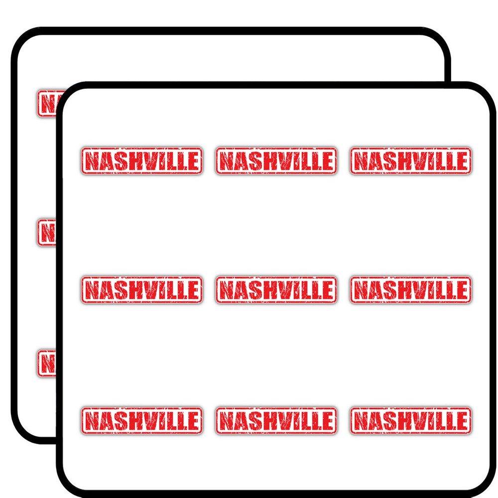 Nashville City USA Grunge Stamp Art Decor Planner Calendar Scrapbooking Crafting Stickers 2" Each 18 Pack