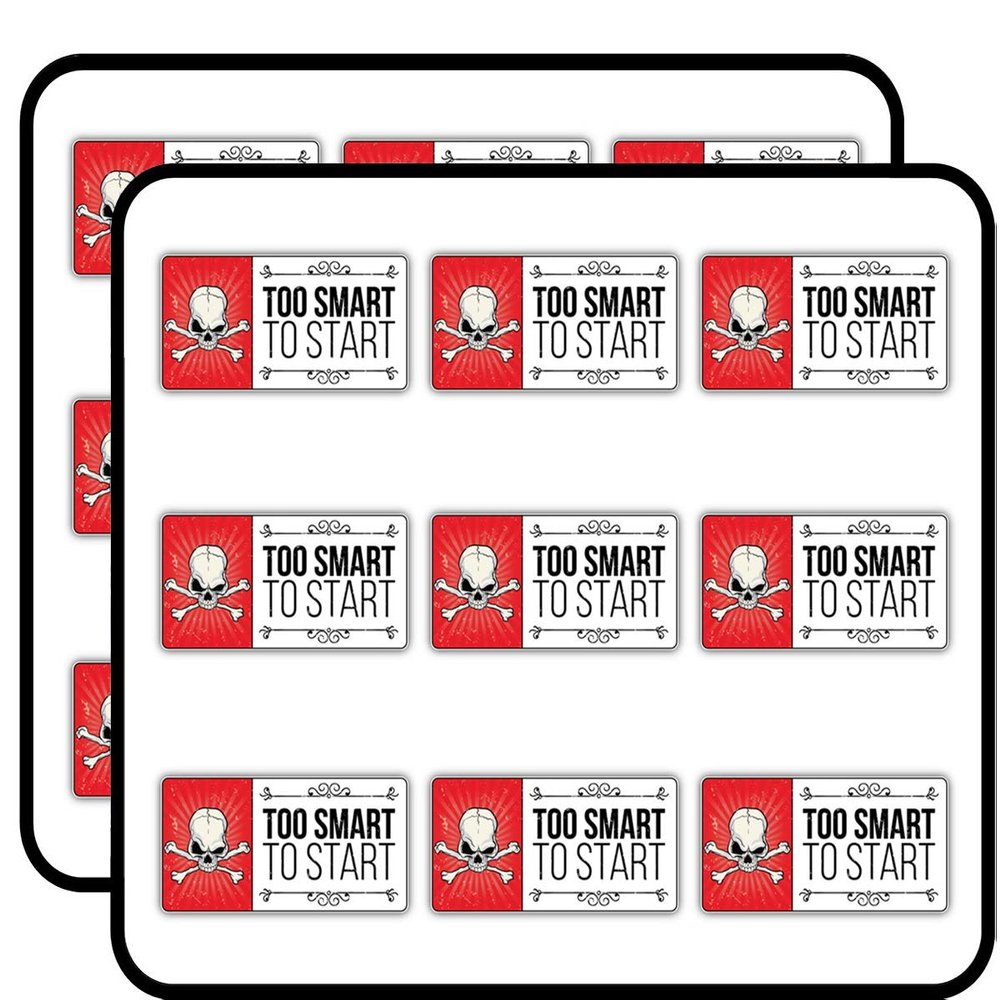 Anti Drug Grunge Slogan to Smart to Start Art Decor Planner Calendar Scrapbooking Crafting Stickers 2" Each 18 Pack