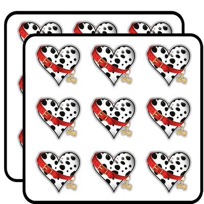Dalmatian Heart Love Art Decor Planner Calendar Scrapbooking Crafting Stickers 2" Each 18 Pack