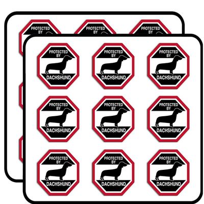 Octangular Protected by Dachshund (Funny Dog Breed Love) Sticker for Scrapbooking, Calendars, Arts, Album, Bullet Journals 2" 18 Pack