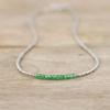 WORLD WIDE GEMS 925 sterling Silver Grounding 3-3.5mm stacking Green Green Zircon Necklace Round, Faceted 16" for mens, womens, gf, bf & Adult. view 2
