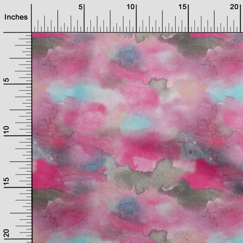 oneOone Viscose Jersey Pink Fabric Texture Watercolor Sewing Material Print Fabric by The Yard 60 Inch Wide