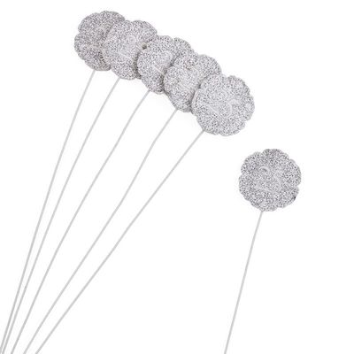 Group of 6 Silver "25th" Anniversary Plastic Floral Picks by Factory Direct Craft for 25th Anniversary Arrangements and Celebratory Florals