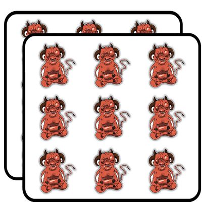 Cartoon Devil Meditation 2" 18 Pack Sticker for Scrapbooking Waterproof Vinyl Stickers for Water Bottle, Laptop & Phone Case