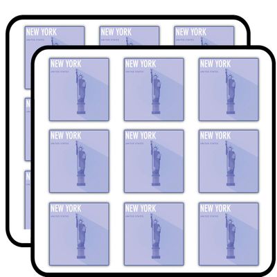 Statue of Liberty New York Travel 2" 18 Pack Sticker for Scrapbooking Waterproof Vinyl Stickers for Water Bottle, Laptop & Phone Case