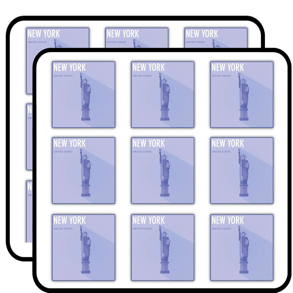 Statue of Liberty New York Travel 2" 18 Pack Sticker for Scrapbooking Waterproof Vinyl Stickers for Water Bottle, Laptop & Phone Case