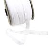 5 Yards of BABYHEART Fold-Over Elastic with Satin-stitch Hearts, White, Made in Italy view 1