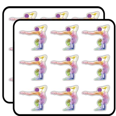 Gymnastics Athletics Triangulated Sport 2" 18 Pack Sticker for Scrapbooking Waterproof Vinyl Stickers for Water Bottle, Laptop & Phone Case