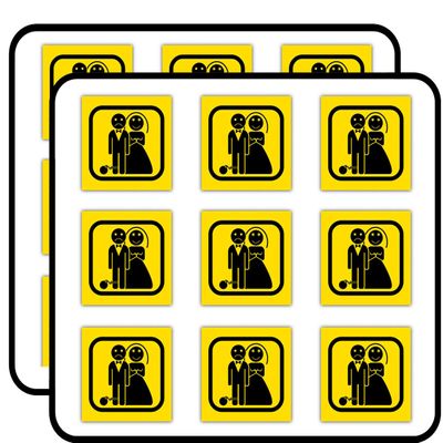 Game Over Wedding Warning Sign Funny Humor 2" 18 Pack Sticker for Scrapbooking Waterproof Vinyl Stickers for Water Bottle, Laptop & Phone Case