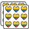 Colombia Flag Grunge Glossy Heart Art Decorative 2" Scrapbooking Sticker Waterproof Vinyl Stickers for Water Bottle, Laptop & Phone Case 18 Pack view 1
