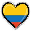 Colombia Flag Grunge Glossy Heart Art Decorative 2" Scrapbooking Sticker Waterproof Vinyl Stickers for Water Bottle, Laptop & Phone Case 18 Pack view 2