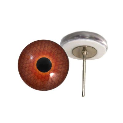 Amber Honeycomb Bee Glass Eyes On Wire Pin Posts for Needle Felting Doll Making Supplies and Other Crafts (12mm)