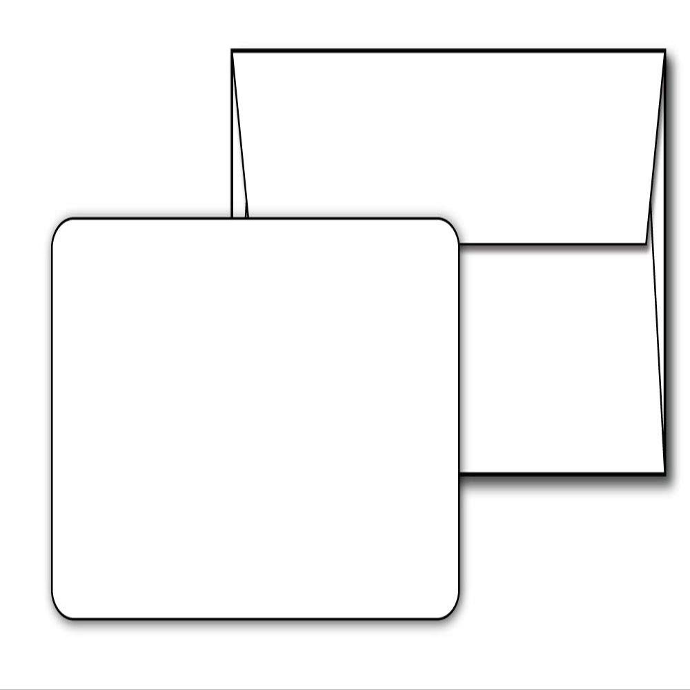 Desktop Publishing Supplies Blank White 5" X 7" Cardstock with Rounded Corners - 100 Cards with Envelopes