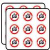 Ban Stop Sign No Photo 2" 18 Pack Sticker for Scrapbooking Waterproof Vinyl Stickers for Water Bottle, Laptop & Phone Case view 1