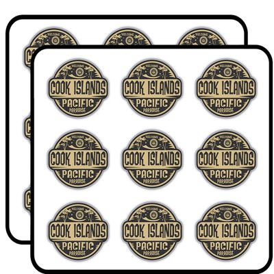 Cook Islands Welcome Label Art Decorative 2" Scrapbooking Sticker Waterproof Vinyl Stickers for Water Bottle, Laptop & Phone Case 18 Pack