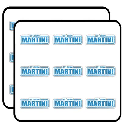 Let's Drink Martini Grunge Stamp 2" 18 Pack Sticker for Scrapbooking Waterproof Vinyl Stickers for Water Bottle, Laptop & Phone Case