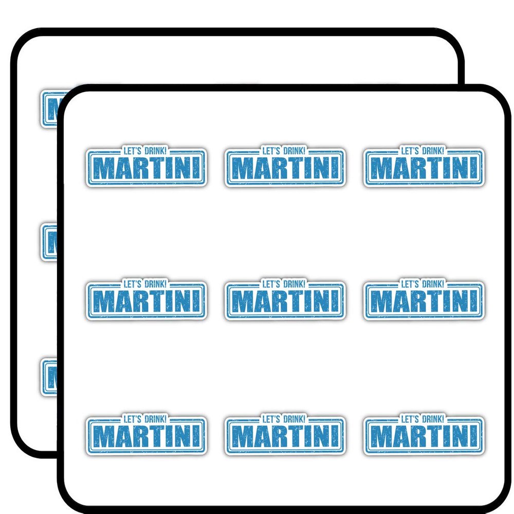 Let's Drink Martini Grunge Stamp 2" 18 Pack Sticker for Scrapbooking Waterproof Vinyl Stickers for Water Bottle, Laptop & Phone Case