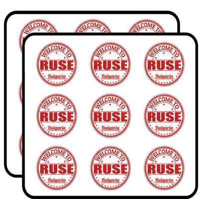Ruse City Bulgaria Grunge Welcome Stamp 2" 18 Pack Sticker for Scrapbooking Waterproof Vinyl Stickers for Water Bottle, Laptop & Phone Case