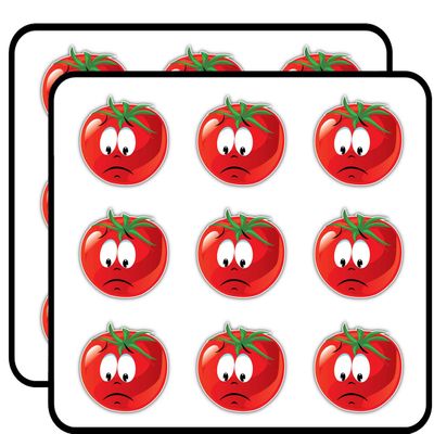 Tomato Smile Upset Funny Cartoon 2" 18 Pack Sticker for Scrapbooking Waterproof Vinyl Stickers for Water Bottle, Laptop & Phone Case