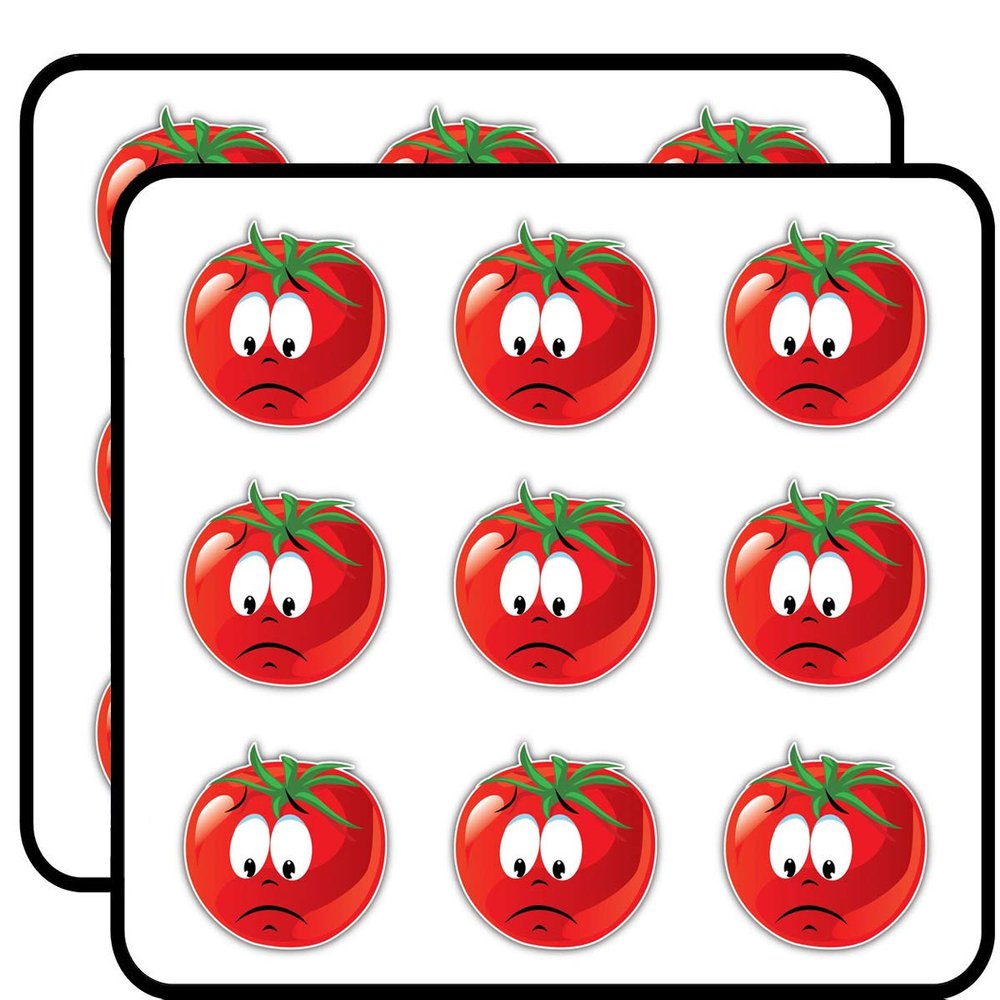 Tomato Smile Upset Funny Cartoon 2" 18 Pack Sticker for Scrapbooking Waterproof Vinyl Stickers for Water Bottle, Laptop & Phone Case
