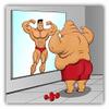 Fat Man Reflection Funny Gym Bodybuilding 2" 18 Pack Sticker for Scrapbooking Waterproof Vinyl Stickers for Water Bottle, Laptop & Phone Case view 2