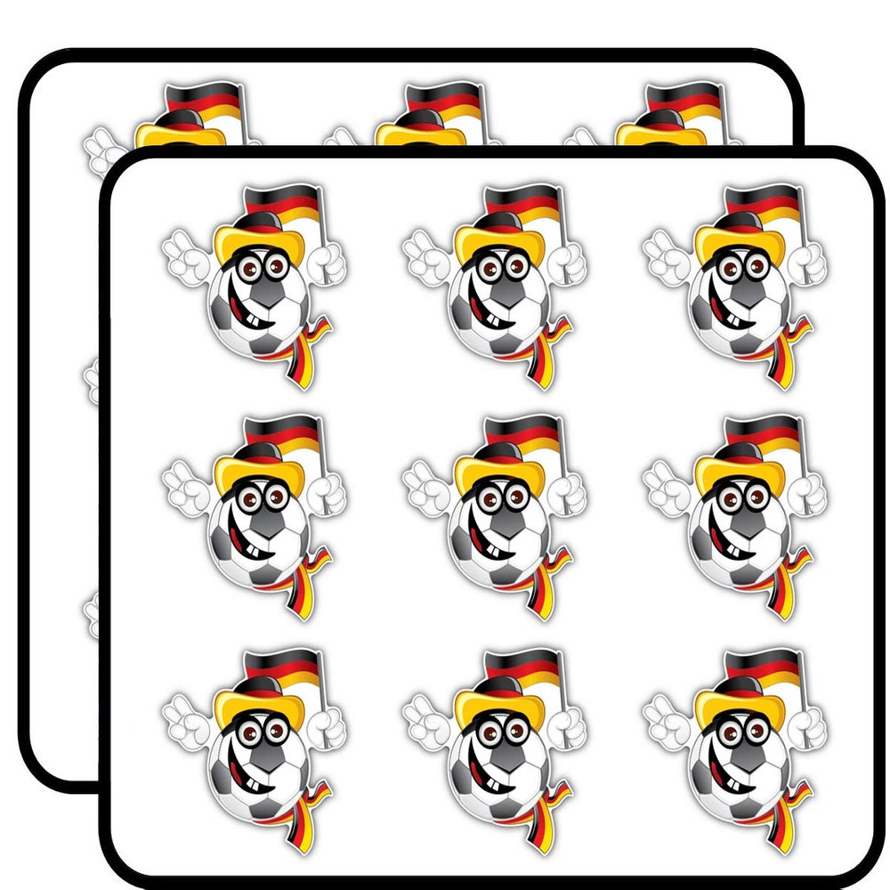 Germany Soccer Football Fan Ball Flag Funny 2" 18 Pack Sticker for Scrapbooking Waterproof Vinyl Stickers for Water Bottle, Laptop & Phone Case