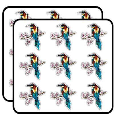 Bee Eater Bird Watercolor 2" 18 Pack Sticker for Scrapbooking Waterproof Vinyl Stickers for Water Bottle, Laptop & Phone Case