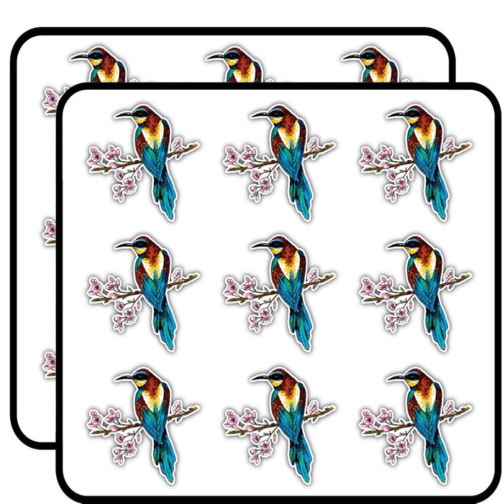 Bee Eater Bird Watercolor 2" 18 Pack Sticker for Scrapbooking Waterproof Vinyl Stickers for Water Bottle, Laptop & Phone Case