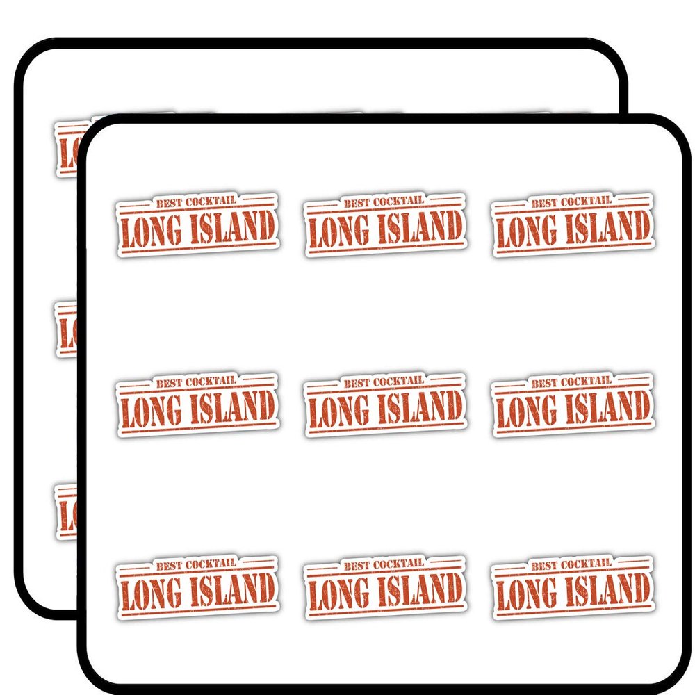 Long Island Cocktail Stamp 2" 18 Pack Sticker for Scrapbooking Waterproof Vinyl Stickers for Water Bottle, Laptop & Phone Case