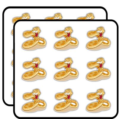 Rattlesnake Mascot Cartoon 2" 18 Pack Sticker for Scrapbooking Waterproof Vinyl Stickers for Water Bottle, Laptop & Phone Case