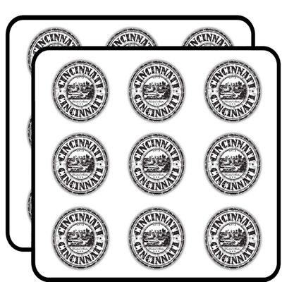 Cincinnati City United States Grunge Travel 2" 18 Pack Planner Calender Scrapbooking Crafting Stickers