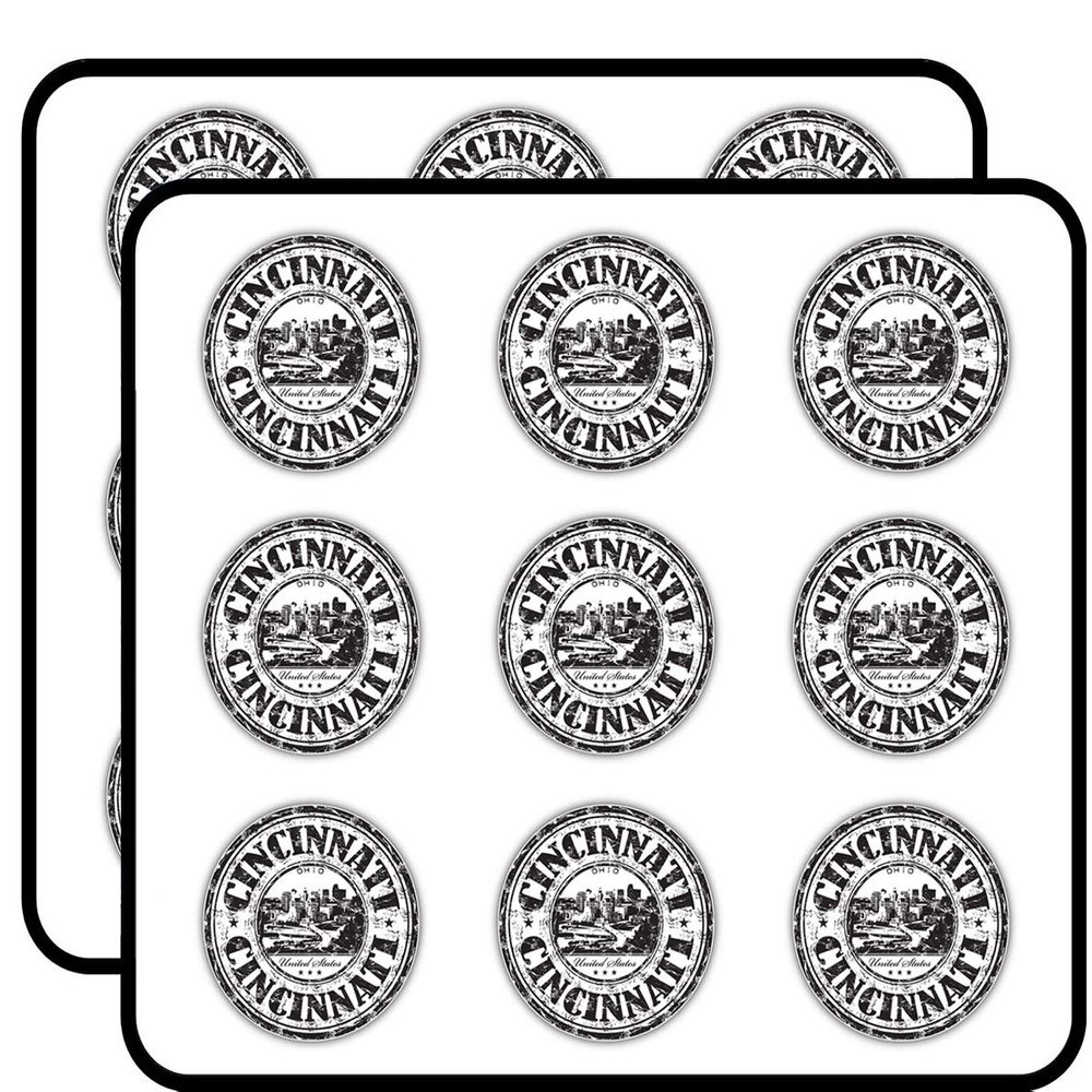 Cincinnati City United States Grunge Travel 2" 18 Pack Planner Calender Scrapbooking Crafting Stickers