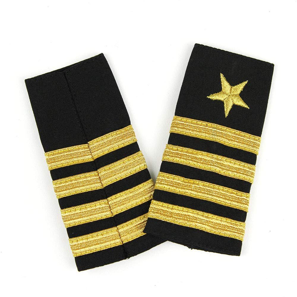 Pair of United States Navy Line Officer's Soft Epaulets, Captain