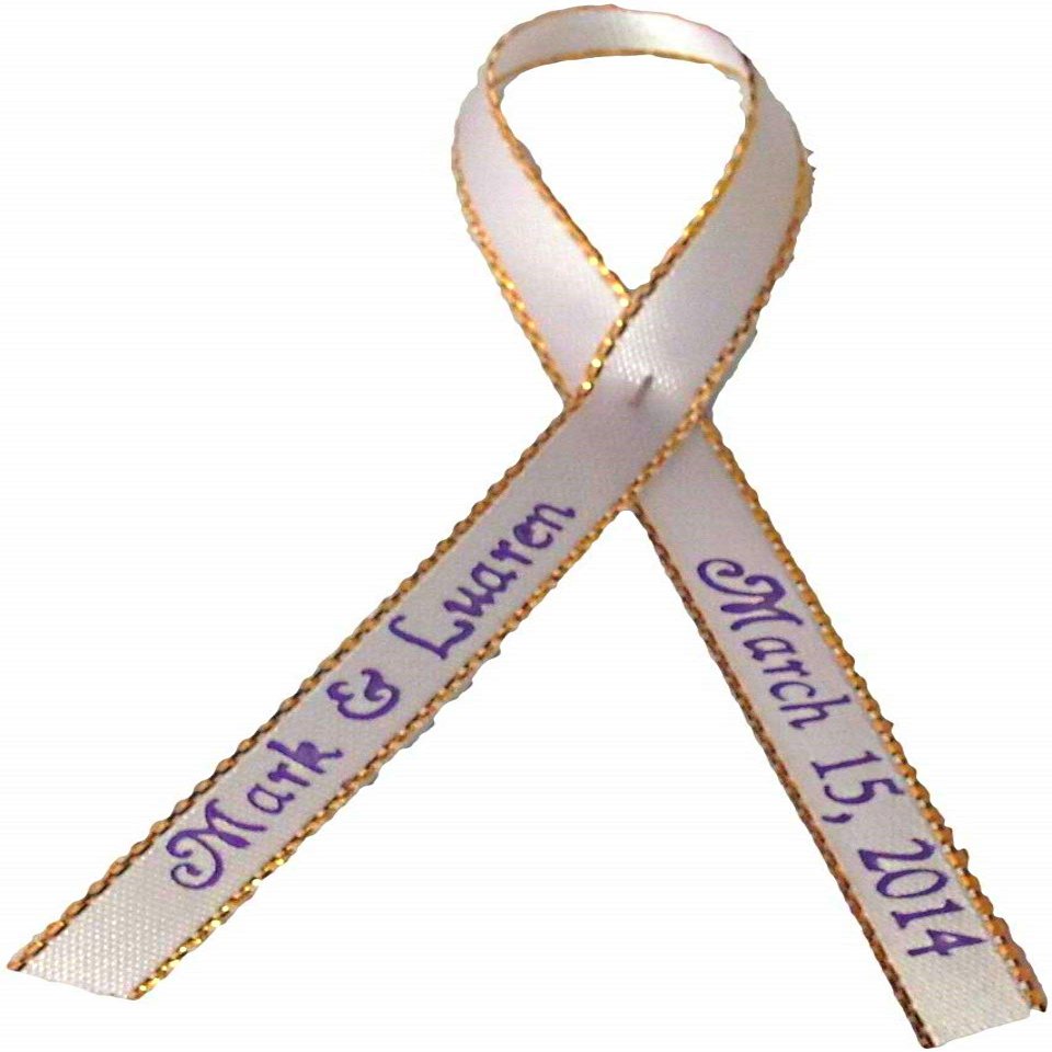 50 Party Favors Plus Personalized Gold Edge 3/8" Satin Ribbon for Wedding Baby Shower Favor