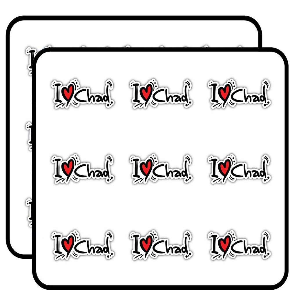 I Love Chad Slogan 2" 18 Pack Sticker for Scrapbooking Waterproof Vinyl Stickers for Water Bottle, Laptop & Phone Case